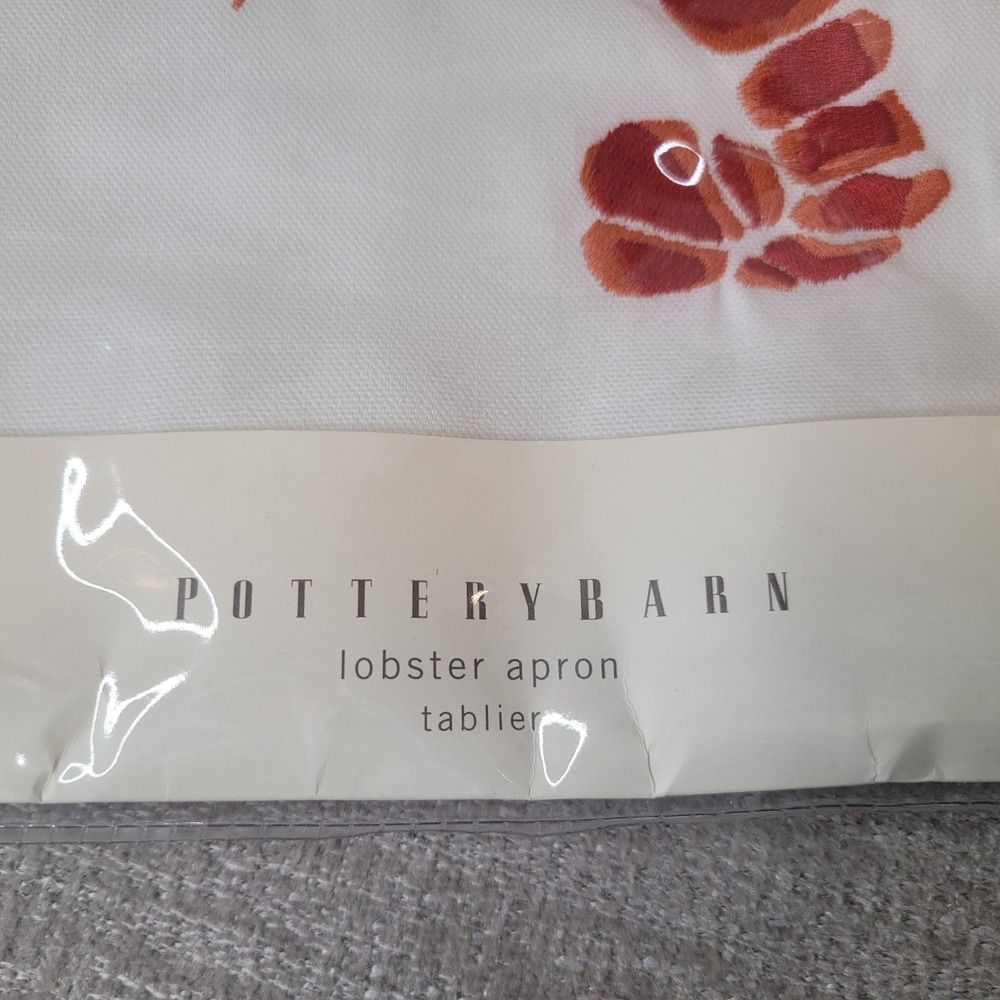 Pottery Barn Lobster Feast Apron Embroidered w Lobster Bottle Opener Both NEW - Picture 4 of 8